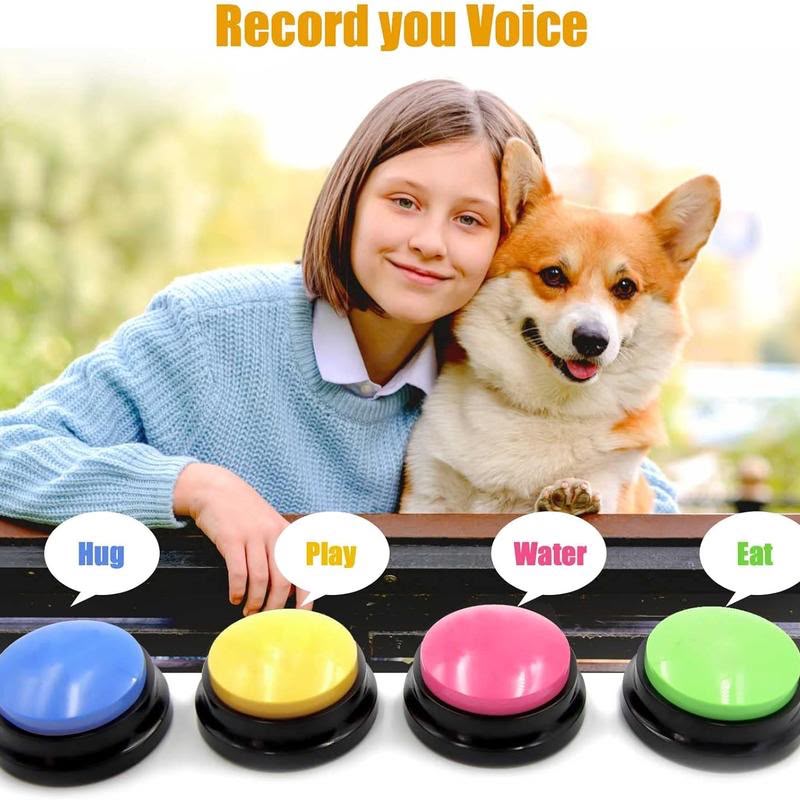 Recordable Dog Communication Buttons – 4-Pack