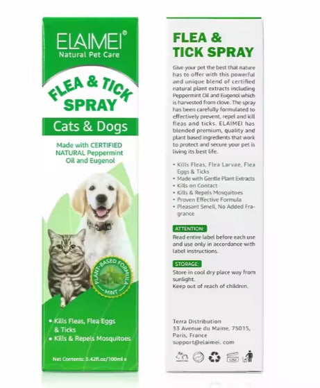 Flea & Tick Spray- For Cats n Dogs