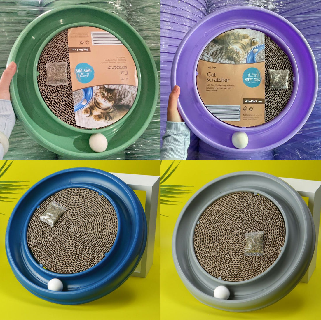 Round Cat Scratcher with Ball Track