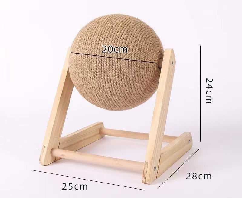 Wooden Rolling Ball- Cat entertainment toy