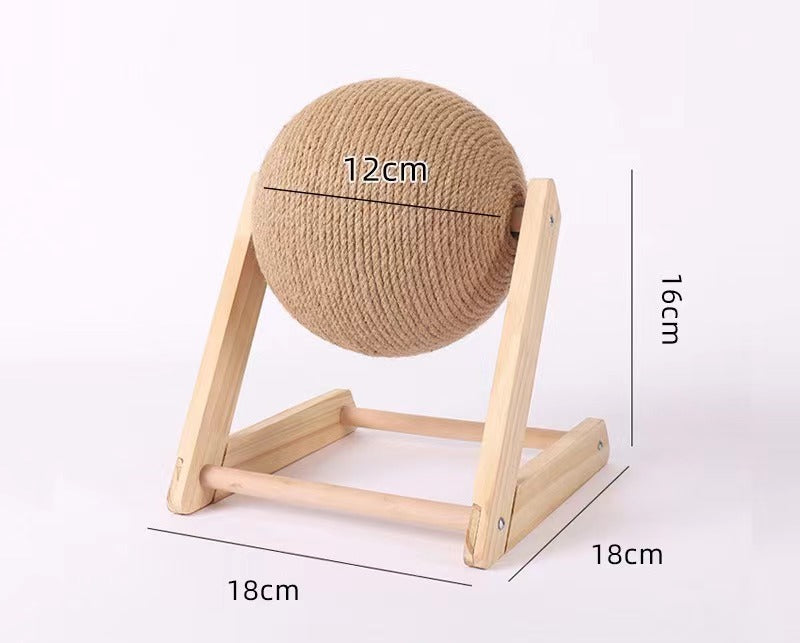 Wooden Rolling Ball- Cat entertainment toy